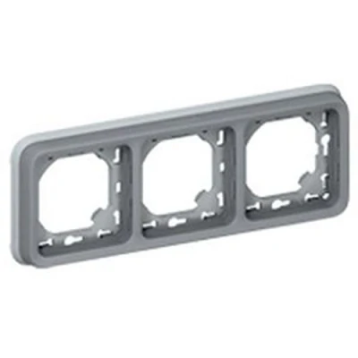 Imagen de Legrand 069687 placa 3 elem. horiz. gris plexo ii comp. Ref. 6565140456
