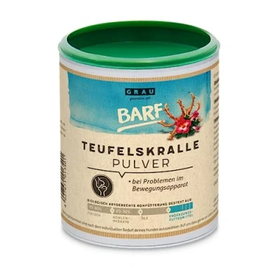Imagen de GRAU El Original Polvo de Garra del Diablo 100% Puro, para tendones y ligamentos, Paquete Individual (1 x 300 g), alimento complementario Perros