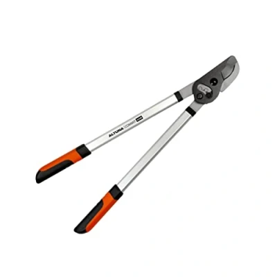Imagen de Tijera de Podar a 2 Manos Modelo J501 Fabricadas en Acero Teflonado y Empuñadura Bimaterial Corte Bypass con Gancho Multiplicador 70 cm Longitud Ideal para Podas Secas Altuna
