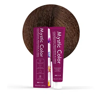 Imagen de Mystic Color, Tinte para el Cabello, Fórmula Enriquecida con Aceite de Argán y Caléndula, Coloración Permanente en Crema Larga Duración, Rubio Cacao Oscuro 6.7, 100 ml
