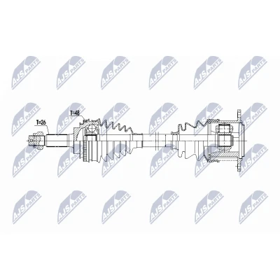 Imagen de NTY NPW TY 197 Árbol de Transmisión Eje trasero izquierda 645mm Caja cambios manual, automática TOYOTA: RAV4 II SUV (XA20) 2.0 4WD