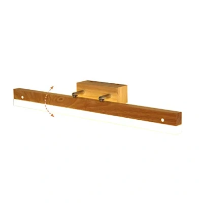 Imagen de ACHNC LED Luz de Espejo Baño,Moderna Lámpara Baño Madera Impermeable Aplique Pared 90 Ángulo Ajustable Maquillaje para Espejos Tocador Dormitorio Iluminación,4000K,60CM