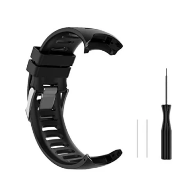 Imagen de Huabao Correa Compatible con Garmin Forerunner 610,Ajustable Silicona Deportiva Band Repuesto Pulsera para 610 (Negro)