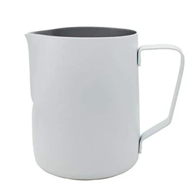 Imagen de Abcsea 1 Pieza Jarra de Leche Acero Inoxidable, Espuma Leche, Blanco 350ml/12oz