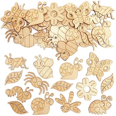 Imagen de Baker Ross FC721 Mini Formas de Insectos Madera Juego 100, Ocio Creativo