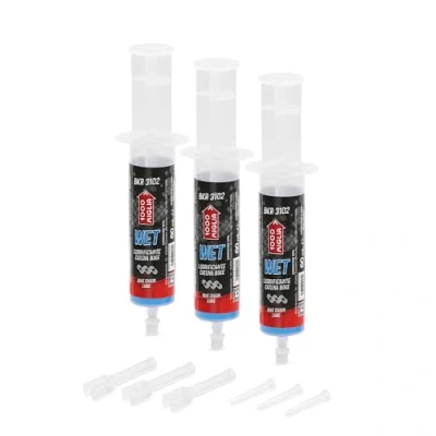 Imagen de ERRECOM 1000 Miglia BKR 3102 Lubricante Cadena Bicicletas WET, Mojado y Embarrado, Jeringa aplicadores Drop Huggie System, fórmula fluorescente perfumada 180 ml (3 x 60 ml)