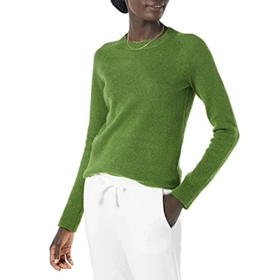 Imagen de Amazon Essentials Jersey de Tacto Suave con Cuello Redondo, Manga Larga y Corte Clásico Mujer, Verde, M