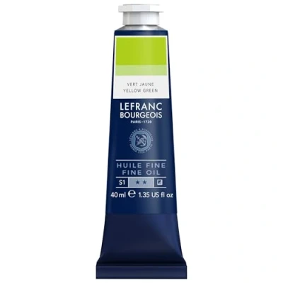 Imagen de Lefranc Bourgeois 301784 Pintura al óleo fina de calidad, resistente a la luz y consistencia uniforme, tubo 40 ml, ideal para lienzos tableros pintura, Amarillo verde