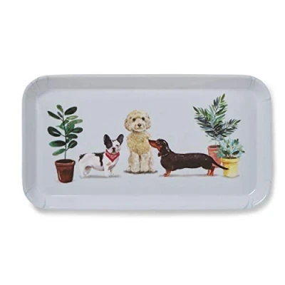 Imagen de Cooksmart Bandeja pequeña para Servir de diseño británico, múltiples usos en el hogar, bandejas Alimentos o Bebidas, Perros Curiosos