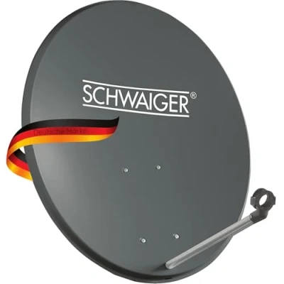 Imagen de SCHWAIGER 135 Antena parabólica Sat Sistema satélite Offset Brazo Soporte LNB de mástil Acero 55 x 62 cm Antracita