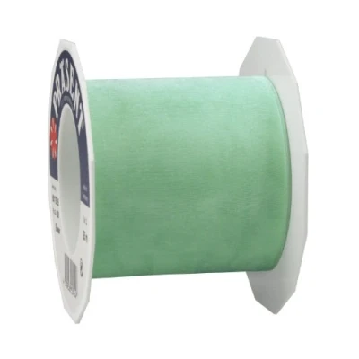 Imagen de C.E. PATTBERG SHEER cinta regalo de organza color menta verde, 25 m decorativa para envolver regalos, 72 mm ancho, decoración y manualidades versátiles creativas