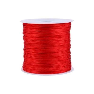 Imagen de Cordón de Nudo Chino 100 m x 0,8 mm Nailon Cola Rata roja macramé Hilo Shamballa Herramientas para Hacer Joyas (2,4 2,4 2 Pulgadas)