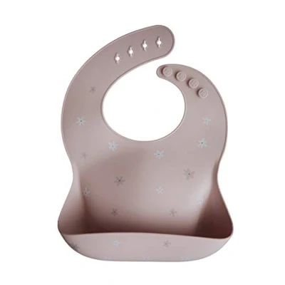 Imagen de mushie Babero de Silicona para Bebés Baberos Alimentación con Bolsillo Fáciles Lavar 4 Tamaños Ajustables Sin BPA Accesorio Durable Niños Pequeños y Niñas Daisy
