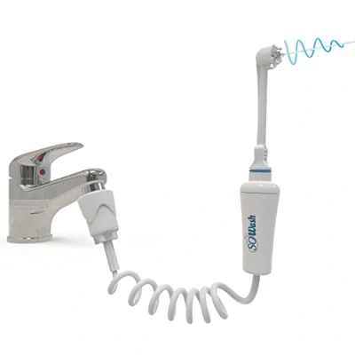 Imagen de Irrigador Dental SOWASH VORTICE, Se Conecta al Grifo, Bucal sin Baterías y Electricidad, Cabezal Vórtice con Chorro Pulsante Convergente Triple (Pat. Internac.), Producto Italiano