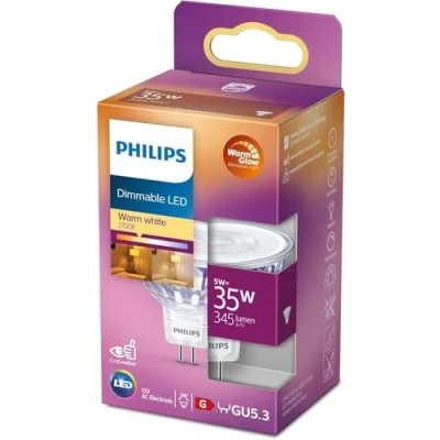 Imagen de Philips Bombilla LED Spot GU5.3 35W Blanco cálido, Compatible con atenuador