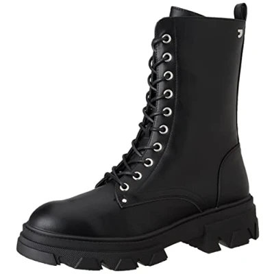 Imagen de GIOSEPPO Bota Negra Tipo Militar de Cordones y Piso Track para Mujer kalborn