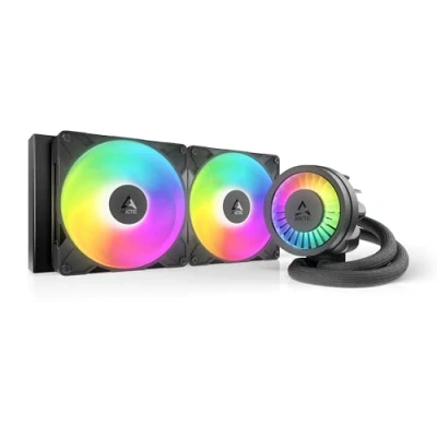 Imagen de ARCTIC Liquid Freezer III Pro 280 A RGB Refrigeracion Liquida PC, AIO para CPU, 2x140 mm, 38 mm Radiator, Bomba PWM, Ventilador VRM, AMD AM5/AM4, Intel LGA1851/1700 Marco de Contacto Negro