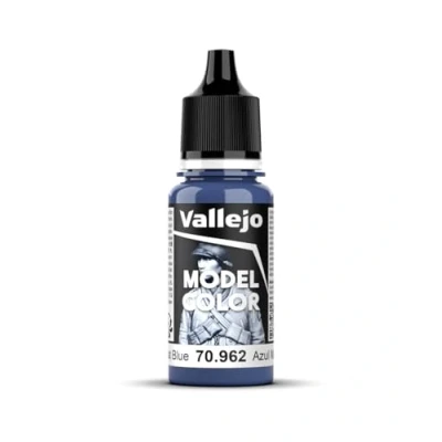 Imagen de Vallejo Model Color Pintura Acrílica Azul (Flat Blue) Acabado Mate, 18 ml. Autonivelante y Sistema BSL para Modelismo Figuras