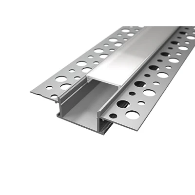Imagen de Perfil de aluminio 2 m, empotrable, retráctil, cartón yeso, para tira LED, cubierta mate (ALFA)