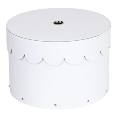 Imagen de Bigso Box of Sweden Juego de 2 Cajas redondas con tapa organizadoras para ropa, juguetes, etc. almacenaje decorativas tablero fibras y papel blanco
