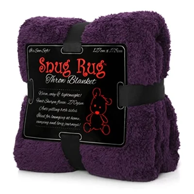 Imagen de Snug Rug Manta de Forro Polar Sherpa Lujo edición Especial, 127 x 178 cm, para sofá, Suave (Morado)