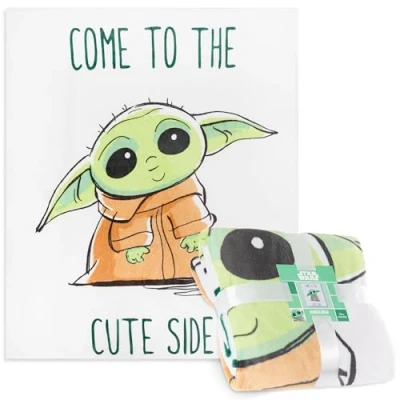 Imagen de Disney Manta para Sofa de Felpa, Stitch Baby Yoda Súper Suave 150 x 130 Mantas y Cama Lilo Regalos Niños (Verde Yoda)