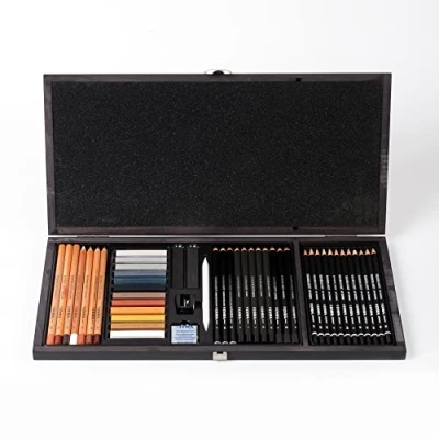 Imagen de LYRA Rembrandt, Set de Esbozo para Bellas Artes, Caja Madera, colores surtidos, 47 unidades
