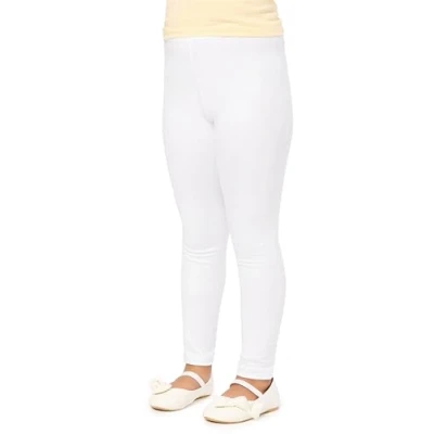 Imagen de Merry Style Leggins de algodón para Niñas Mallas deportivas Pantalones Largos Ropa Deportiva Leggings niña MS10 225 (Blanco, 122 cm)