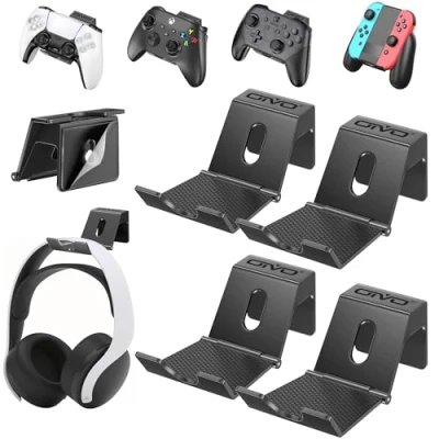 Imagen de OIVO Soporte Mandos Gamepad, Auriculares Gaming, Universal de Pared para PS5/PS4/Xbox One/Series X/Series S/Nintendo Switch, 4 PCS