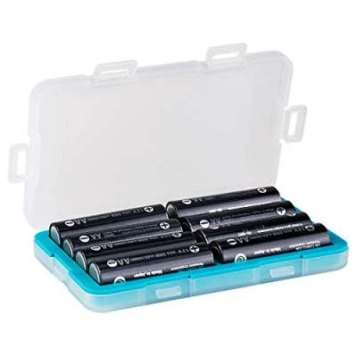 Imagen de JJC Caja de batería a prueba humedad, organizador para 8 pilas AA o baterías recargables 14500, soporte