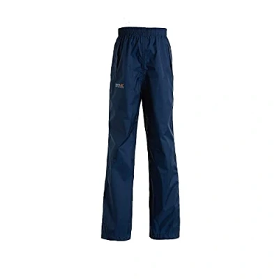 Imagen de Regatta Pantalones Packaway Ligeros, Impermeables y Transpirables para niños Overtrousers, Unisex niños, Midnight, 3 4