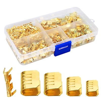 Imagen de KeeYees 500 piezas forma de U Conectores cable Terminales eléctricos eléctrico Crimp Conector Terminal Pala Set anillo