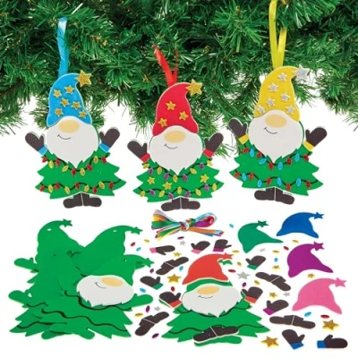 Imagen de Baker Ross FX858 Kit de decoración Árbol Navidad Gonk Mix and Match Lote 8, navideña para niños