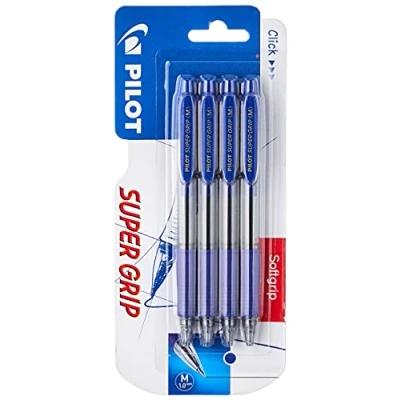 Imagen de Pilot Supergrip Bolígrafo retráctil. Tinta base aceite, Azul, 4 unidades