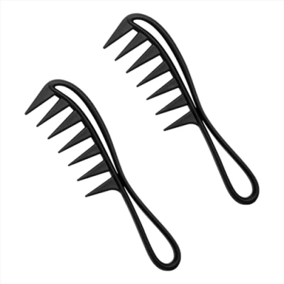 Imagen de 2 pieza de peine dientes anchos, tiburón,cepillo pelo, ancho, maestro peluquero, plástico tiburón anchos para peluquería