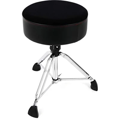 Imagen de Gibraltar Drum Stool, Taburete para tambor 9000 Series Round Softy, 9608SFT (Diámetro: 35cm, Material Cordura y Asiento de Vinilo, Super Lock, Posición Trípode, Pies Goma &#039;Super Foot&#039;)