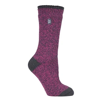 Imagen de HEAT HOLDERS Mujer Colores Rayas Fantasia Calcetines Termicos Gordos para Invierno (37 42 EU, Primrose Frambuesa)