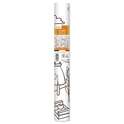 Imagen de Clairefontaine ES Avenue Mandarine gy082 C graffy Roll 90 g, rollos de papel para colorear, Póster 5 m x 0,35 m, fieltro y schreibstifte Adecuado, 1 pieza, pequeño Mundo Bauer