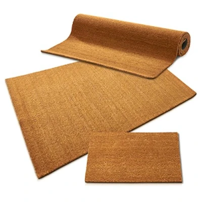 Imagen de casa pura Felpudo de fibra coco antideslizante y resistente a la intemperie en nieve lluvia, natural coco, por metro, también para entradas grandes I 17 mm, 50 x 80 cm