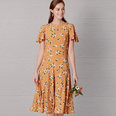 Imagen de New Look N6652 Patrón de costura para vestido acampanado con longitud y mangas, papel, varios, A (10 12 14 16 18 20 22)
