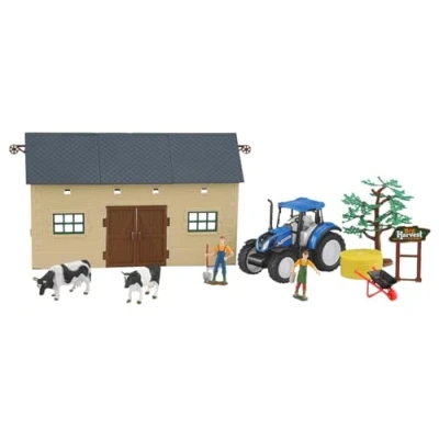 Imagen de JAMARA 460533 New Holland Farmer Set2, Escala 1:32, Licencia Oficial, diversión para los pequeños Agricultores, diseño detallado con Accesorios, Multicolor