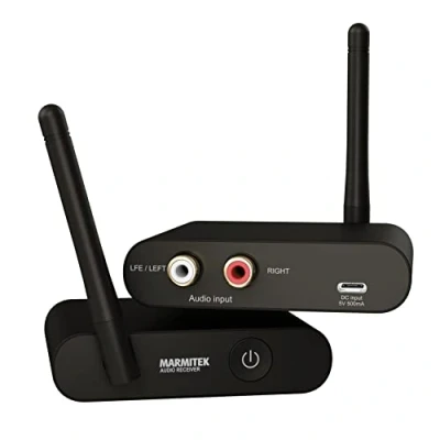 Imagen de Marmitek Transmisor de Subwoofer Inalámbrico WS400 Conecte su Forma Inalámbrica a Sistema Estéreo Conector 3,5 mm Audio