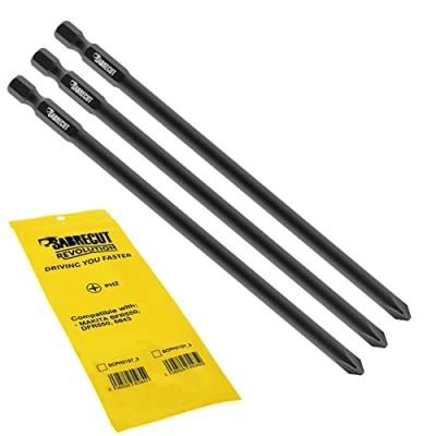 Imagen de 3 x SabreCut SCPH2157_3 157 mm PH2 Destornillador para paneles de yeso cotejado con alimentación automática Broca pistola Phillips n. 2 punta única Compatible Makita BFR550 6843 DFR550