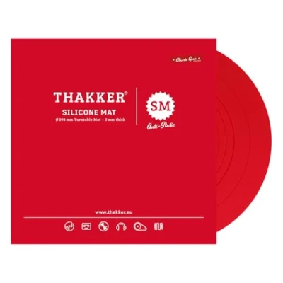 Imagen de THAKKER Silicone Mat Red Alfombrilla de Silicona antiestática para Tocadiscos Rojo 3 mm Espesor 298 diámetro 12