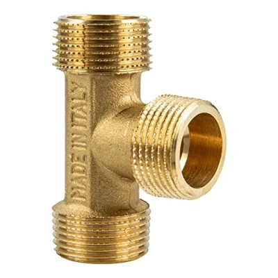 Imagen de Pieza en T de latón Blank allseitig rosca exterior 3/8 pulgadas