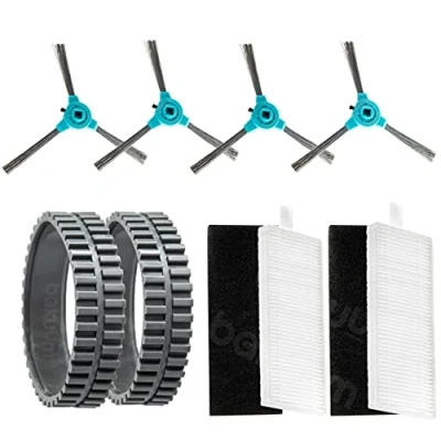 Imagen de BAKUUM Pack x4 Cepillos laterales x2 Filtros (para deposito mixto) para Cecotec Conga 1790 Vital, Titanium, Ultra y Serie 1990. Accesorios robot aspirador