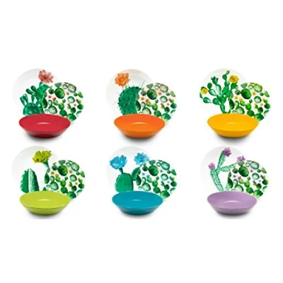 Imagen de Excelsa Color Cactus Juego de platos 18 piezas, porcelana y cerámica, multicolor