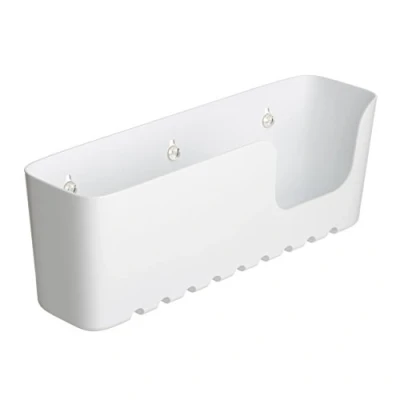 Imagen de TATAY 4520201 Gran Cesta organizadora de ducha con ventosas, capadidad para 2.5 kg, Plástico Polipropileno, Color blanco, 30 x 9.5 11cm