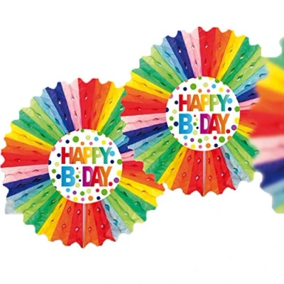 Imagen de Folat Feliz cumpleaños Puntos Panal 30 cm, Multicolor (65115)