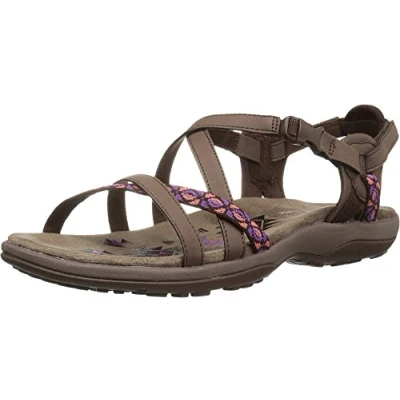 Imagen de Skechers REGGAE SLIM VACAY, Sandalias de Talón Abierto para Mujer, Chocolate Duraleather/ Webbing, 37 EU